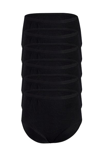 YILDIZ Women's 6 Pack Ribbed Striped High Waist Bato Panties