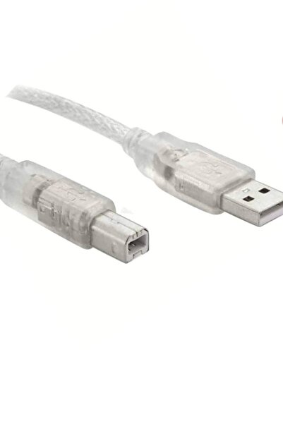 Powermaster 3 Metre Şeffaf Usb A B Printer Yazıcı Ara Kablosu(lazer Epson Canon Hp+ Diğer Yazıclara Uyumlu)