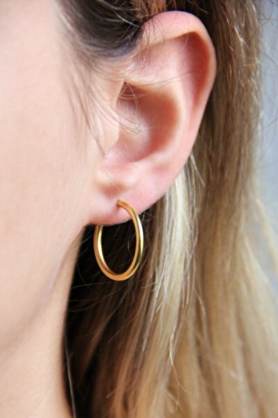 Argentum Concept Altın Kaplamalı 925 Ayar Gümüş 16 mm Halka Küpe - K093901