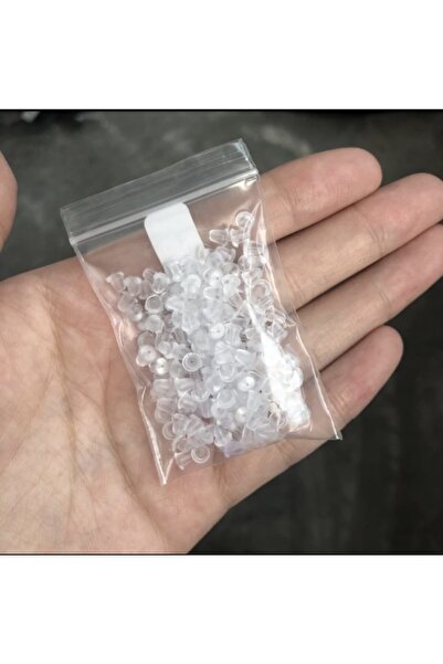 ACCESSORIES WORLD Silikon Şeffaf Küpe Arkası 50 Adet