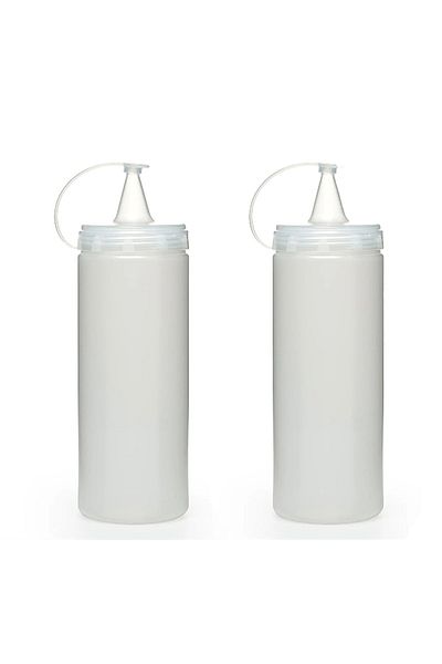 bimbambom Transparent Sauce Bottle Oil Pot Vinegar Sauce Bottle with Lid 400 ml 2 Pieces