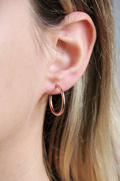 Argentum Concept 925 Ayar Gümüş Rose 16 mm Halka Küpe - K094101