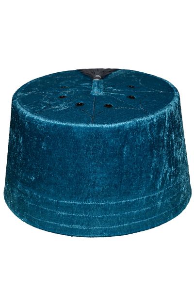 şahinbak Turquoise Felt Fes, Ottoman Fes, Turquoise Fes, Tasseled Fes, Fes T052