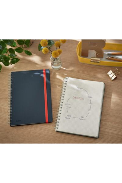 Leitz Cozy Soft Touch Spiralli Büyük Boy Kareli B5 Defter Gri