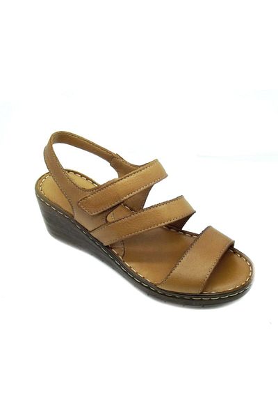 TRENDYSHOES Μοντέρνα 100100112   Δερμάτινα Σανδάλια Ορθοπεδικά Χακί