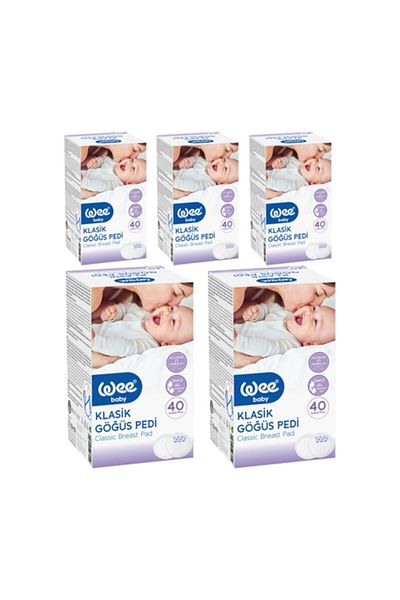 Wee Baby 5 Pieces of 40 Classic Breast Pads