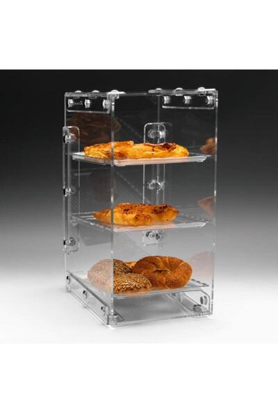 Zicco حامل عرض، 3 طبقات، أكريليك، مع صينية بولي كربونات، 25x33x51 سم