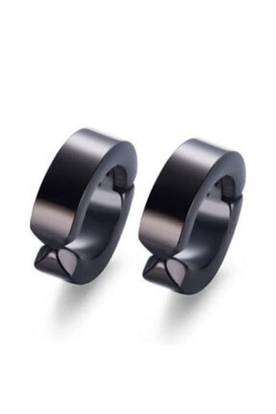 Eylülün Takısı Compressed Non-Hole Steel Hoop Earrings