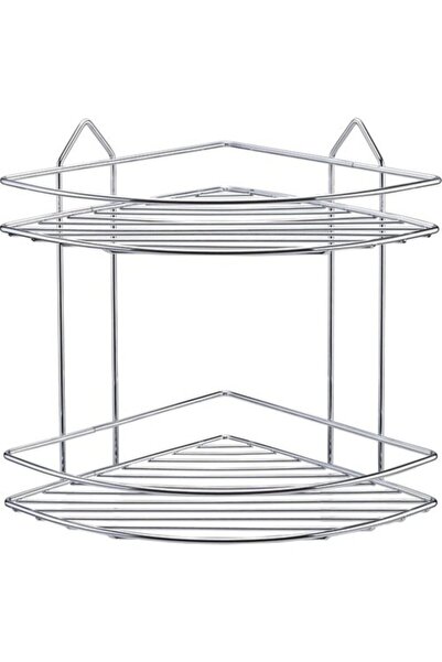 Royal Köşe 2 Katlı Krom Banyo Duş Rafı Şampuanlık