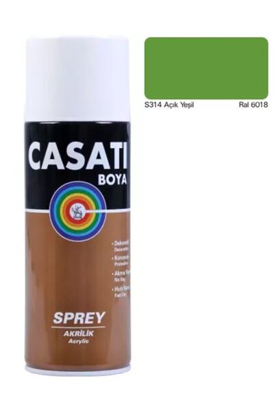 Casati Akrilik Sprey Boya Ca314 Açık Yeşil Ral 6018 400 Ml