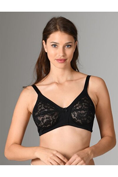 NBB Sutien negru pentru femei cu sârmă fără căptușeală elastan din microfibră...