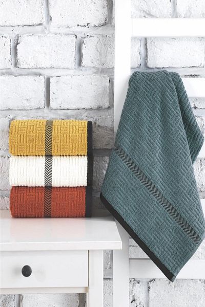 Cotton Box Σετ πετσετών Cb 4 Lu Jacquard Road V1 50x90