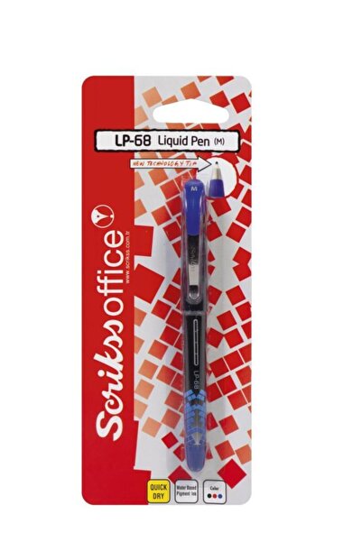 Scrikss Liquid Pen Roller Kalem Konik Medium Uç Mavi (tekli Blister Paket) Lp-68