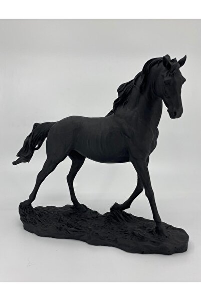By Ari Ev Dekorasyon Yürüyen At Figür Biblo Siyah