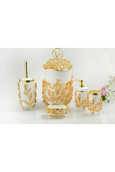 AZADE BAKIR Lux Çok Çiçekli Pirinç Banyo Set