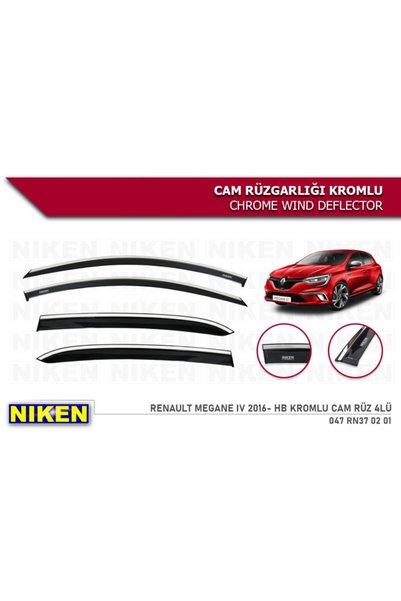 Niken Renault Megane Iv 2016- Hb Kromlu Cam Rüz 4lü