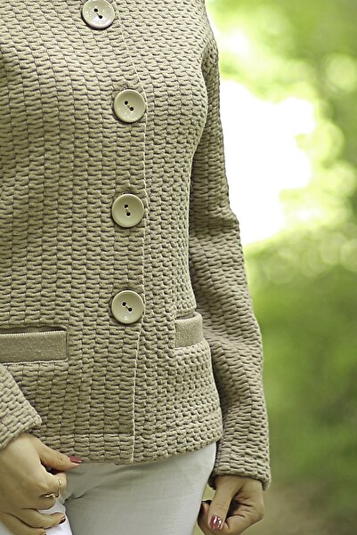 Laden Triko Kısa Ceket Anne Kalın Hırka