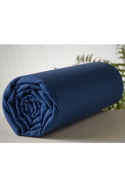 Garden Home King Size Elastic Navy Blue Combed Cotton Sheet