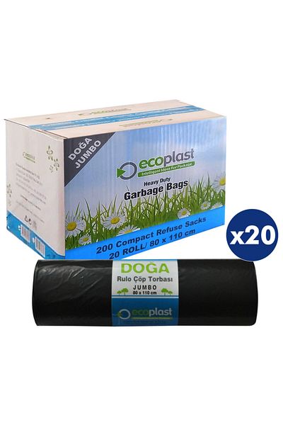 ECOPLAST Nature Garbage Bag Jumbo 80x110 Cm 90 Lt 20x10 (200 Pieces)
