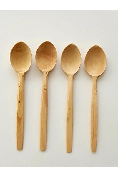 YILDIZLI HOME Four Boxwood Food Spoons, 19 cm Boxwood Spoon, Wooden Spoon, Wo...
