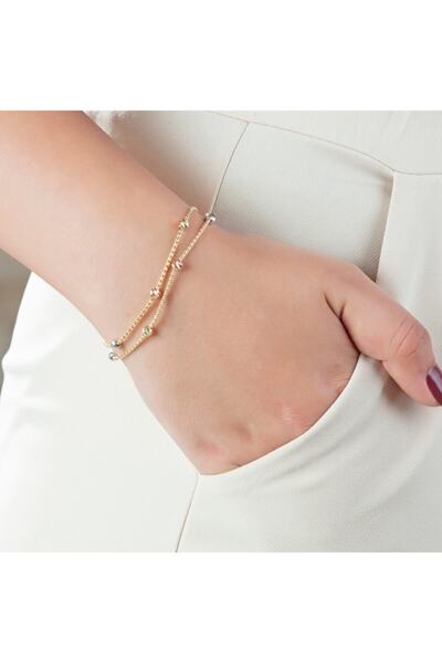 ASYA KUYUMCULUK 2 Sıra Popcorn Bileklik 14 Ayar Altın