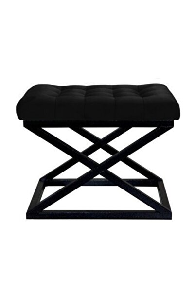 HAR DESİGN Siyah Xima Metal Ayak Puf 01-003