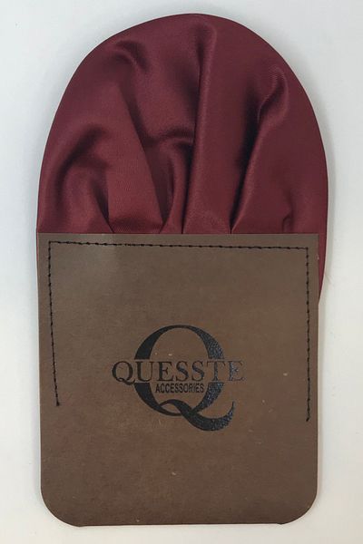 Quesste Accessory Claret Red Men's Handkerchief - Ready Folded Pocket Collar