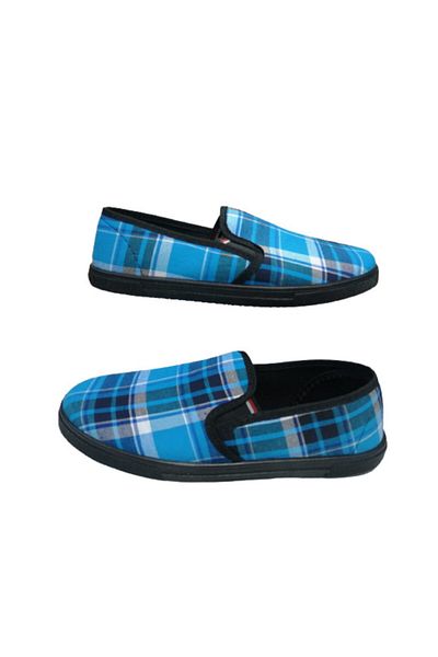 Comfort C0362-01 Unisex Blue Patterned Linen Summer Shoes
