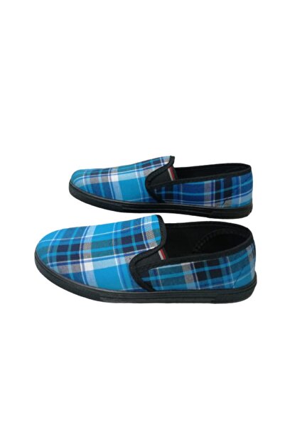 Comfort C0362-01 Unisex Mavi Desenli Keten Yazlık Ayakkabı