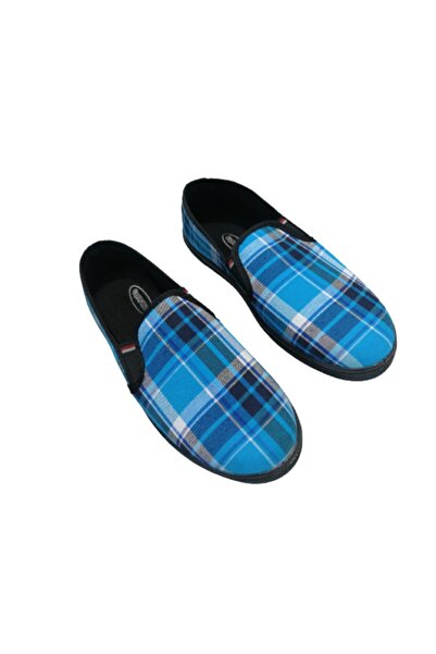 Comfort C0362-01 Unisex Mavi Desenli Keten Yazlık Ayakkabı