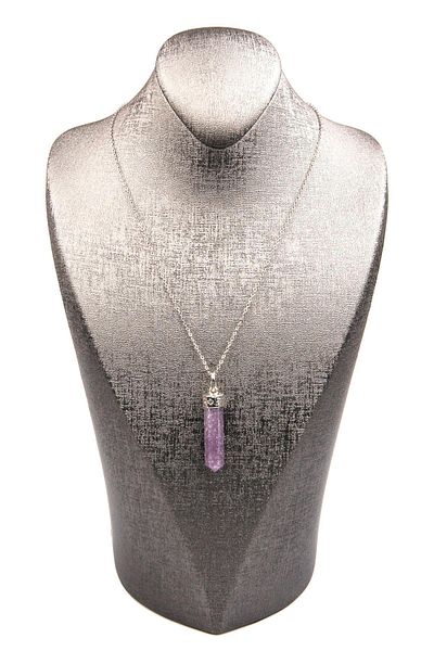 Sahra Lepidolit Natural Stone Nail Necklace