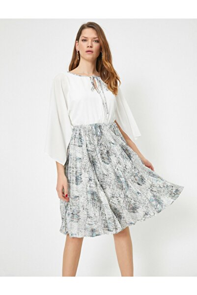 Koton Women's Blue Patterned Dress