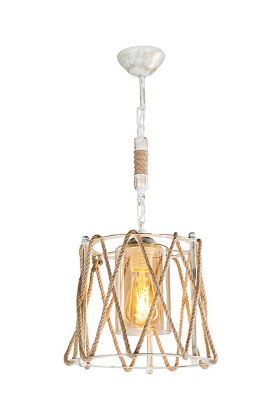 Gloria White Patine Savran Single Rope Pendant Lamp