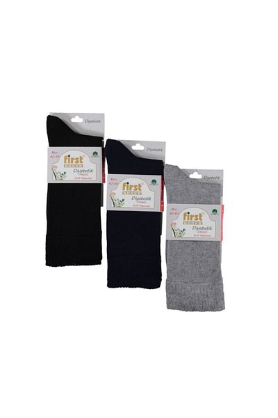 First Pack of 12 Men's Cotton Diabetic Diabetic Socks
