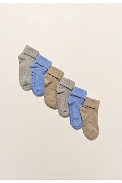 MEM SOCKS 6 Pack Anti-Slip Kids Socks