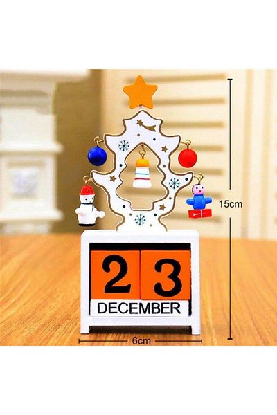 CajuArt Decorative Christmas Themed Desk Calendar Wooden Small Object Ornamental Calendar