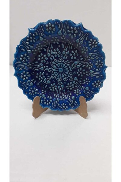 Sultan Çini -çini El Emeği Kabartma Desenli 30 Cm Duvar Tabağı