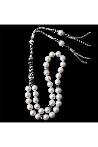 TESBİHCİBABA Silver Design Pearl Rosary Tb1617