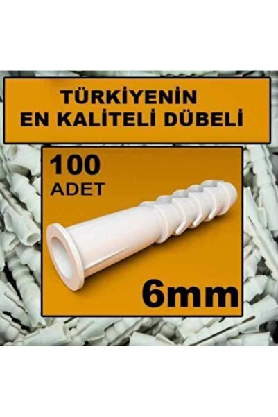 abnturk 6mm Yüksek Kalitede Standart Plastik Dübel