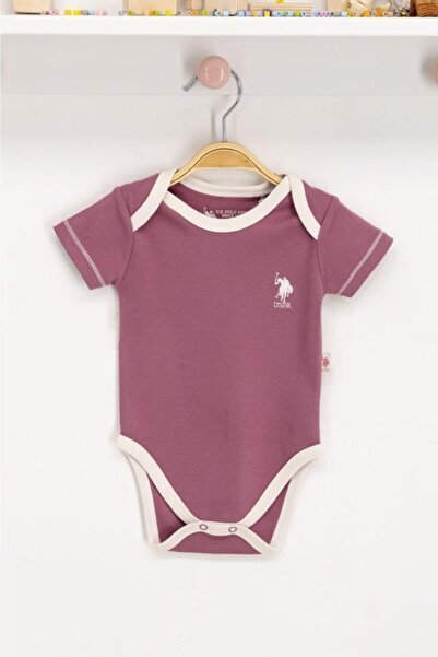 U.S. Polo Assn. Base. Polo Assn Licensed Plum Baby Bodysuit