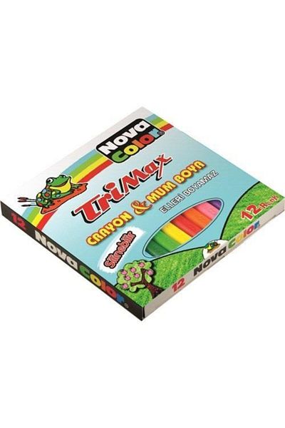 Nova Color Nc-2117 Trimax Erasable Crayon 12 Colors