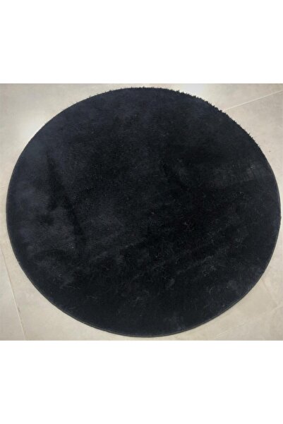 Dinarsu Peluş Halı Loft Yuvarlak Siyah