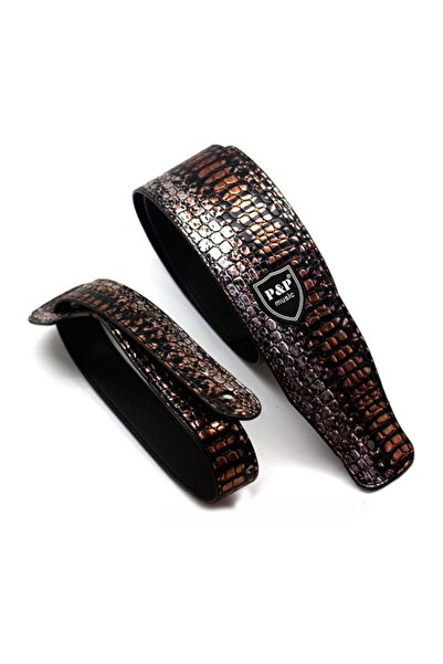 P&P حزام من الجلد للجيتار الصوتي