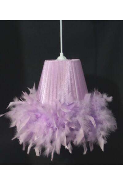 TEKAY AYDINLATMA Lila Tüylü Avize Çocuk Odası Bebek Odası Avizesi