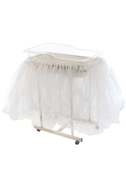 Süsle Baby Party Hastane Küvöz Eteği, Kristal Tüllü, 16 M2, Beyaz