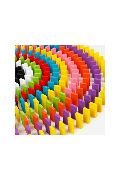 partilendin 100 Pieces Wooden Dominoes (color)