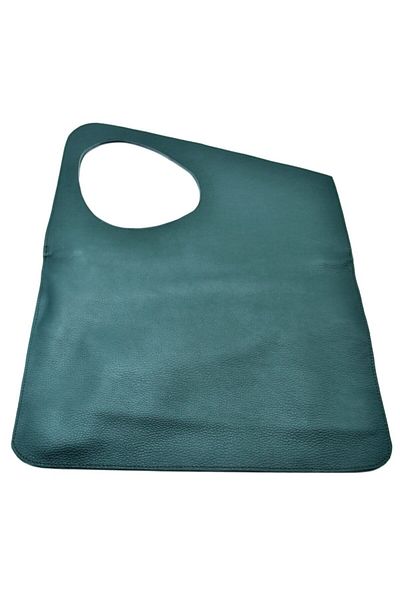 Veskemann Model Asimetric Duck Green Pochetă portofoliu din piele naturală