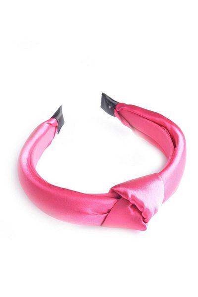hahai accessories Γυναικείο σατέν στέμμα με κόμπους φούξια χρώματος Hahai