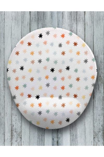Onartem Star Patterned Oval Small Mouse Pad with Wrist