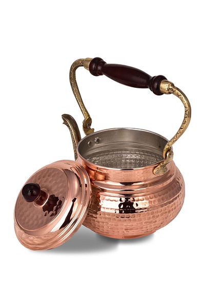 Saint Belisama Red Crane Copper Italian Teapot - Hand Forged, 1961 Model